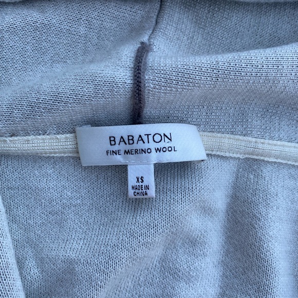 BABATON Beekman Fine Marino Wool Cardigan Pockets Two-tone - Picture 2 of 6